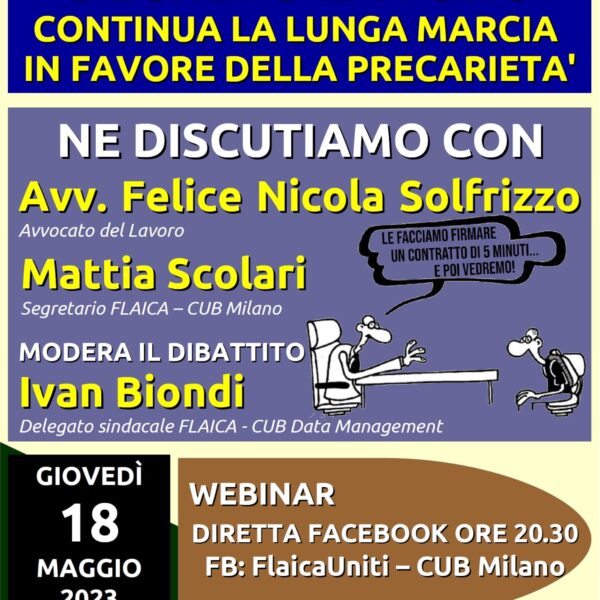 Webinar Fliaca Milano- Il governo vara il “decreto lavoro”