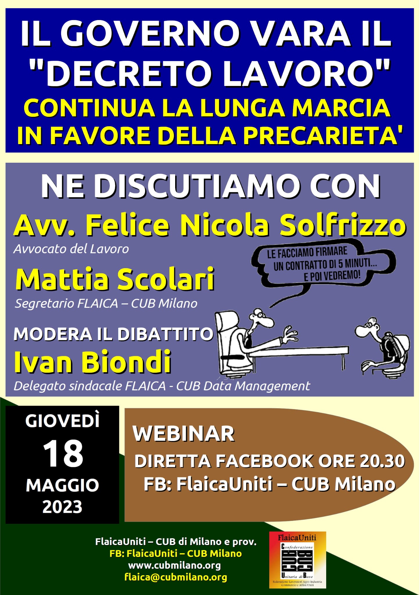 Scopri di più sull'articolo Webinar Fliaca Milano- Il governo vara il “decreto lavoro”