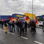 Italian labour union CUB organize a strike at Ikea Carugate.
