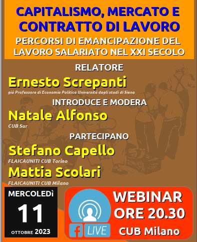 Un poster per webinar con Mattia Scolari, Stefano Capello, Natale Alfonso e Ernesto Screpanti.