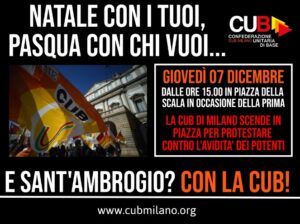 "Natale con i tuoi, pasqua con chi vuoi", un poster per manifestazione in occasione della prima della Scala Milano.