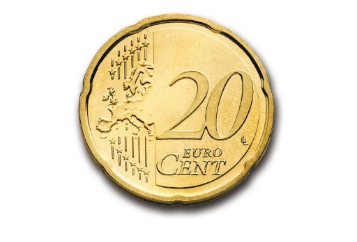 Un'immagine di una moneta da 20 centesimi.
