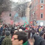 Corteo nazionale contro il genocidio e per la pace in Palestina, in Milano.