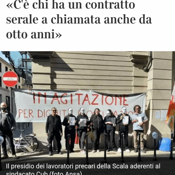 Lavoratori della Scala in presidio