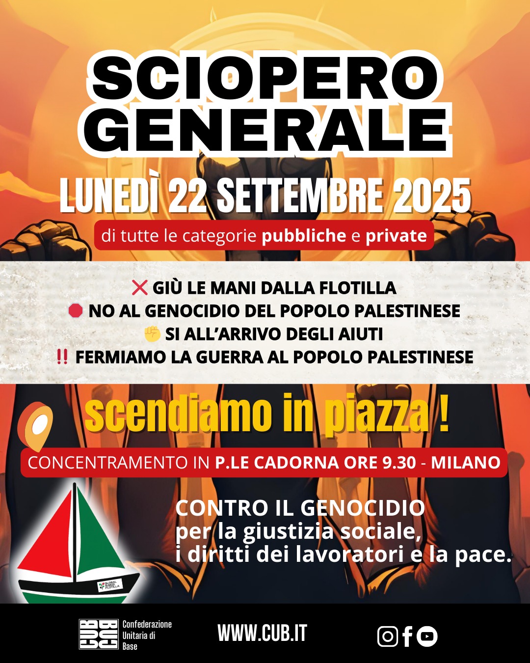 Scopri di più sull'articolo Sciopero generale 22 settembre