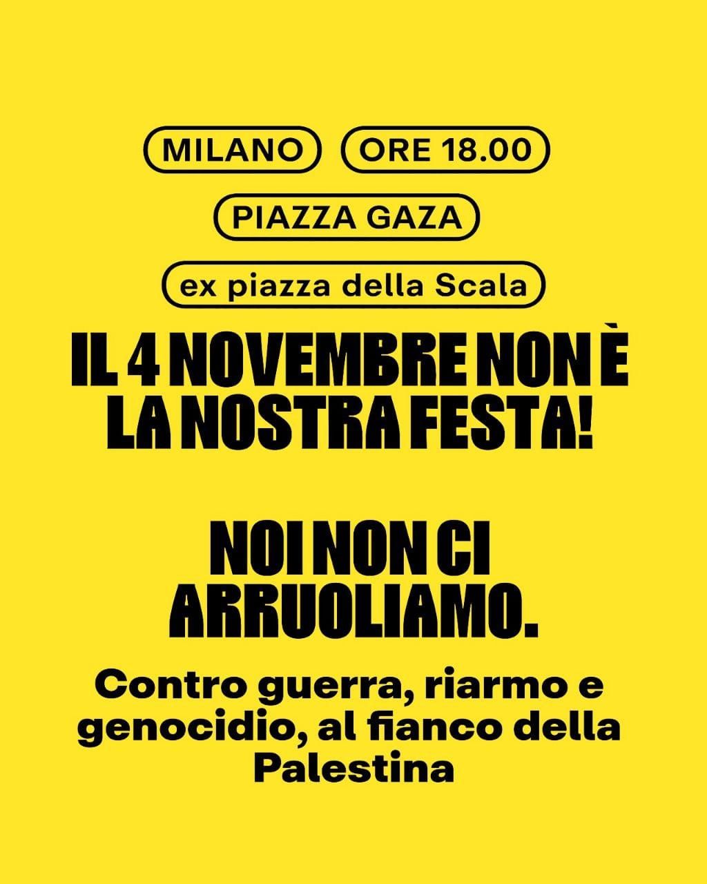 Scopri di più sull'articolo Il nostro 4 novembre: contro ogni guerra, contro un capitalismo di rapina che vive di guerra