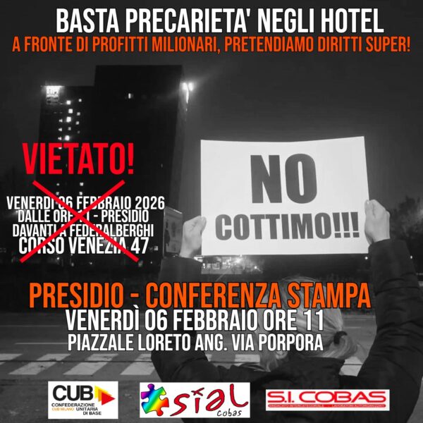 Vietato presidio a Federalberghi: convocata conferenza stampa