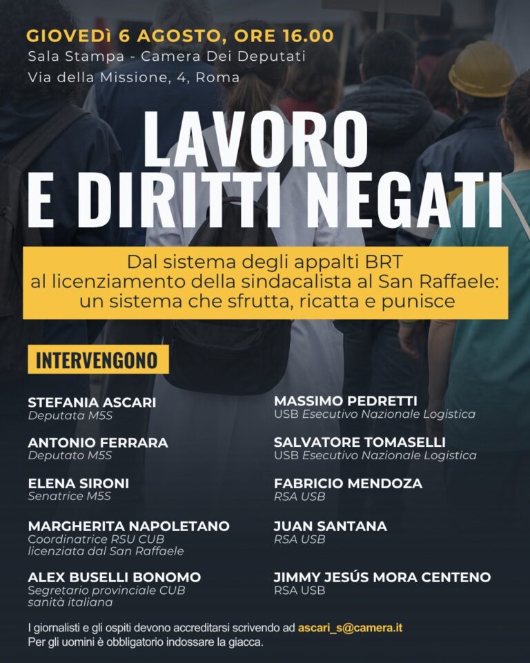 Lavoro e diritti negati: convegno alla Camera dei deputati